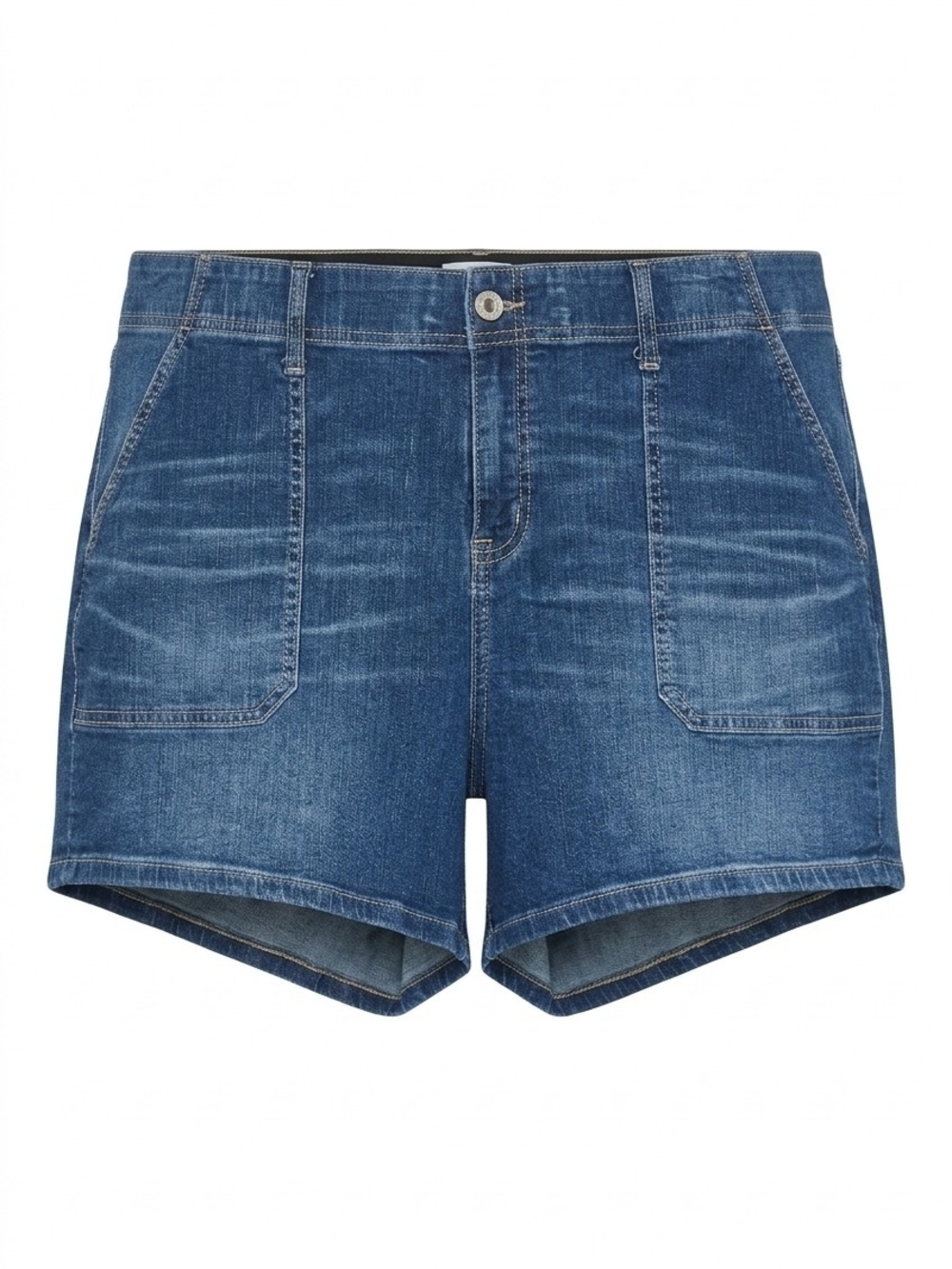 PLUS - Torrid First At Fit High Rise Denim Shorts Blue Patch Pockets